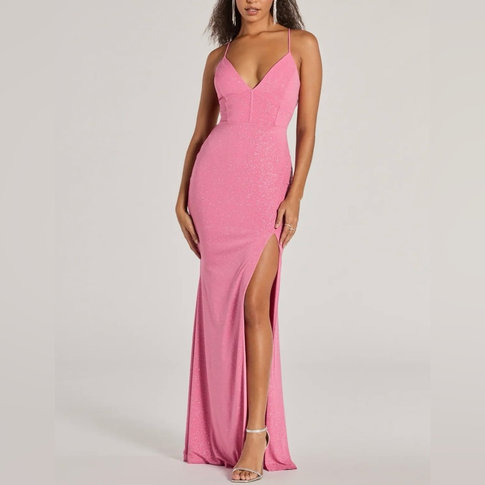 Sariah Lace-Up Glitter
Knit Mermaid Dress